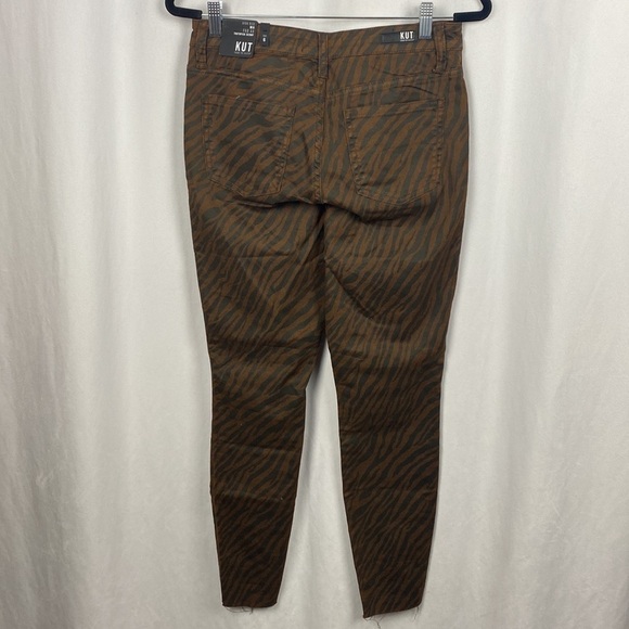KUT from the Kloth Mia High Rise Fab Ab Toothpick Skinny Chocolate Brown Tiger - Picture 11 of 16